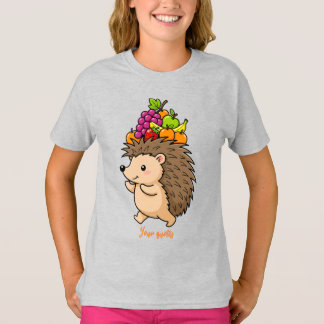 Camiseta Erizo Adorable Llevando Frutas Frescas