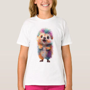Camiseta Erizo Arcoíris Feliz Animales Niños