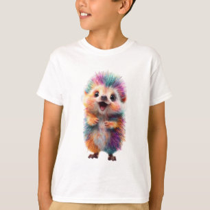 Camiseta Erizo Arcoíris Feliz Animales Niños