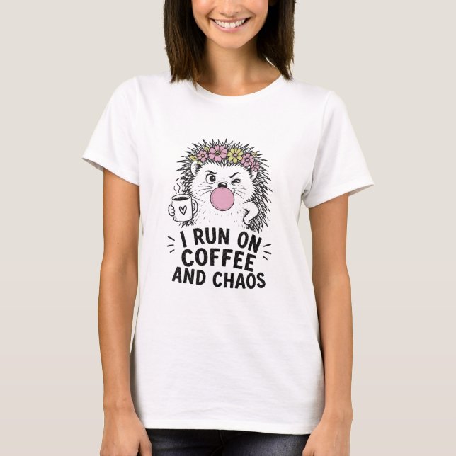 Camiseta Erizo Café y Caos (Anverso)