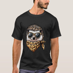 Camiseta Erizo con bufanda de leopardo animal que lleva gaf