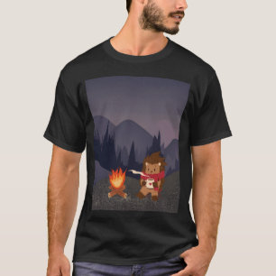 Camiseta Erizo de camping junto a hoguera familia de campis