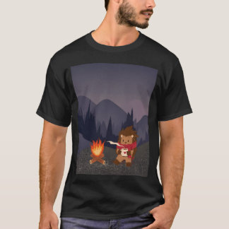 Camiseta Erizo de camping junto a hoguera familia de campis