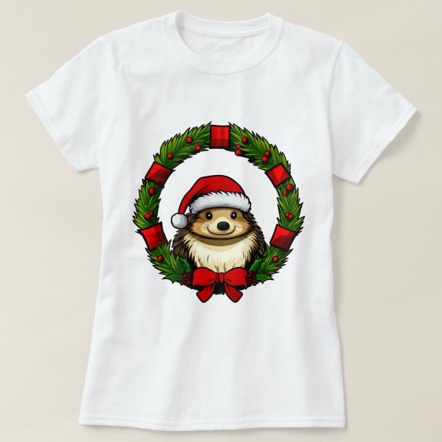 Camiseta Erizo de Navidad (Diseño del anverso)