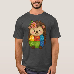 Camiseta Erizo de patchwork Animal lindo divertido