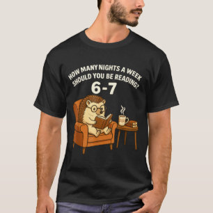 Camiseta Erizo Divertido Leyendo Libro 67 Seis Siete Meme