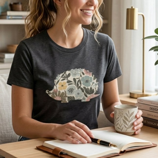 Camiseta Erizo Floral Boho (Subido por el creador)
