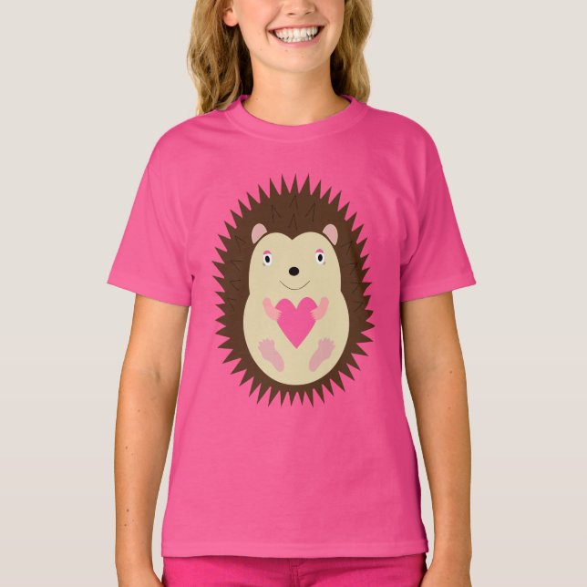 Camiseta Erizo niña rosa bonita (Anverso)