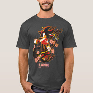 Camiseta Erizo sónico Erizo de la sombra con flores de cere