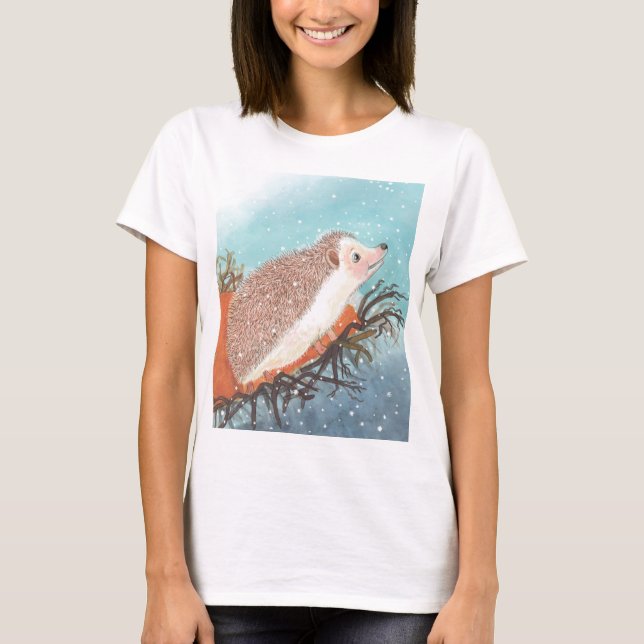 Camiseta Erizo y primeros copos de nieve (Anverso)