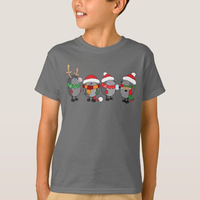 Camiseta erizos navidades (Anverso)
