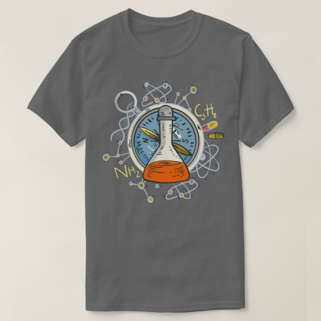 Camiseta Erlenmeyer Flask Test Tube Química Science (Diseño del anverso)