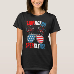 Camiseta Ermagerd 4 de Julio Luces de Bengala Fuegos Artifi