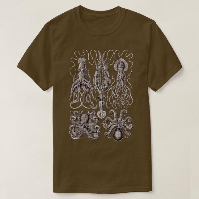 Camiseta Ernst Haeckel Gamochonia Octopus Lavender Grey (Diseño del anverso)