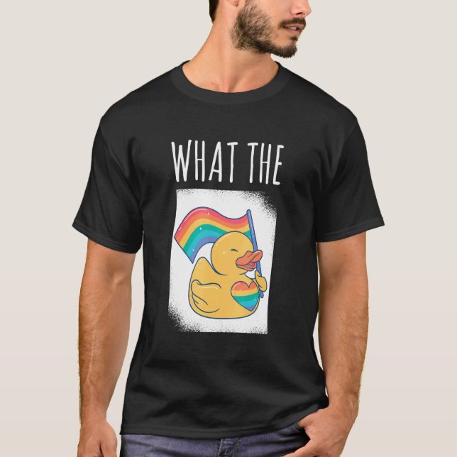 Camiseta Erpel del pato negro Unicorn LGBTQ Rubber Duck (Anverso)