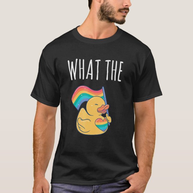 Camiseta Erpel del pato negro Unicorn LGBTQ Rubber Duck (Anverso)