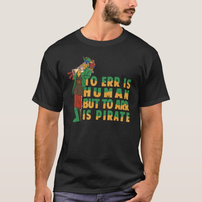 Camiseta Err Es Humano Pero Arr Es El Loro Pirata 1 (Anverso)