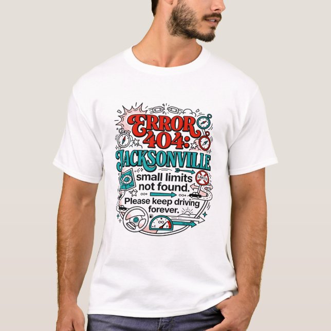 Camiseta Error 404 Jacksonville Florida Concepto de Navegac (Anverso)