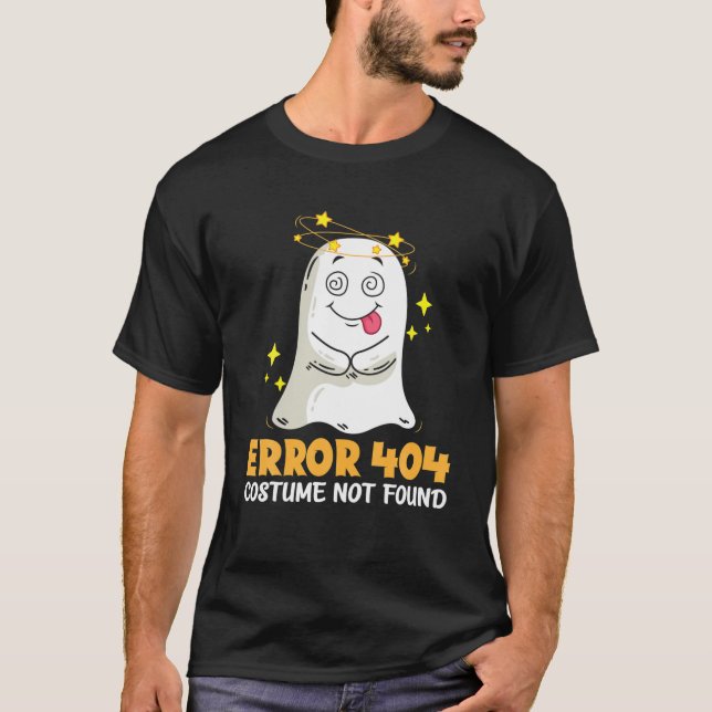 Camiseta Error 404 No encontrado Gracioso Espíritu Hallowee (Anverso)