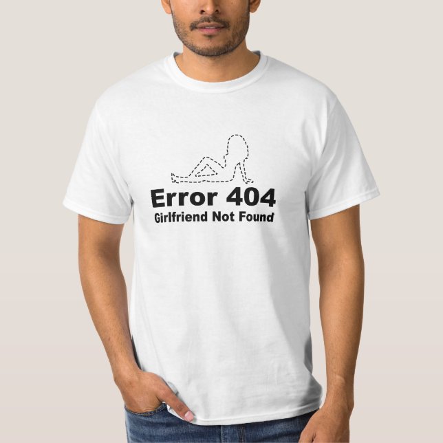 Camiseta Error 404 Novia No Encontrada (Anverso)