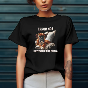 Camiseta Error 404 Perro Boxer Divertido