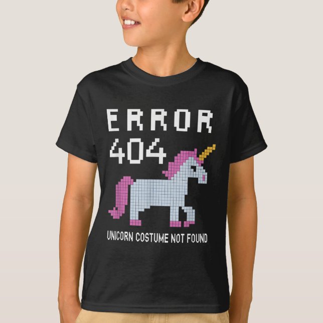 Camiseta Error 404 Unicorn Costume Found Halloween Programm (Anverso)