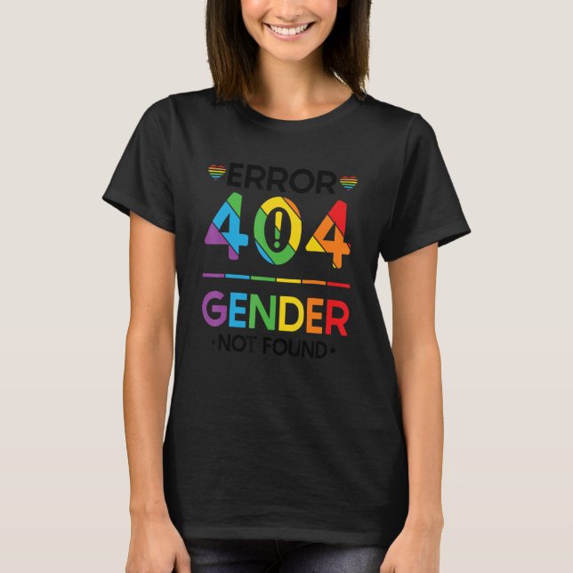 Camiseta Error Agender Non Binary Pride 404 Género Not Foun (Anverso)