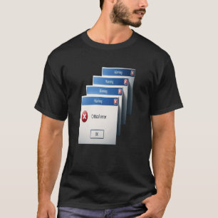 Camiseta Error Crítico — Gráfico de Cajas de Advertencia de