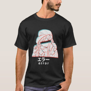 Camiseta Error de Chica animado Glitch Manga japonesa estét