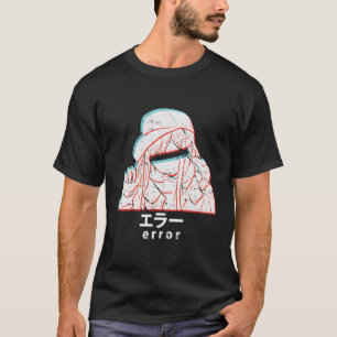 Camiseta Error de Chica animado Glitch Manga japonesa estét