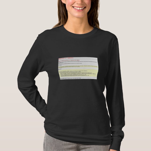 Camiseta Error De Objeto No Establecido En Una Instancia De (Anverso)