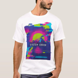 Camiseta ERROR DEL SISTEMA – Atardecer Montañas Glitch