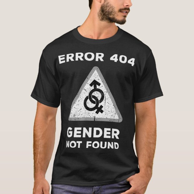 Camiseta Error gracioso 404 Género no encontrado programa d (Anverso)