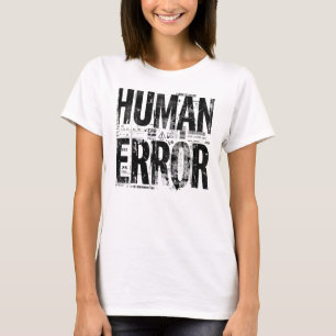 Camiseta ERROR HUMANO Arte de Tipografía Brutalista Indus