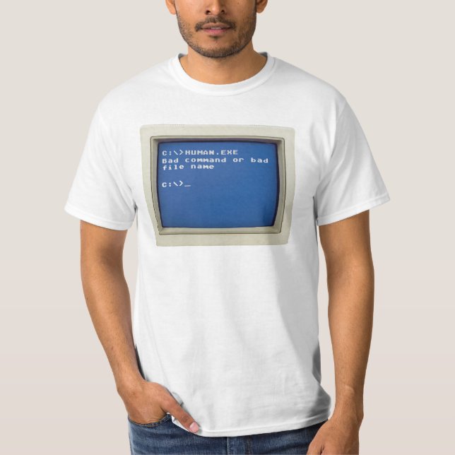 Camiseta Error Retro DOS: C:\>HUMAN.EXE (Anverso)