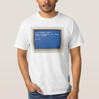 Camiseta Error Retro DOS: C:\>WORK.EXE - Comando incorrecto