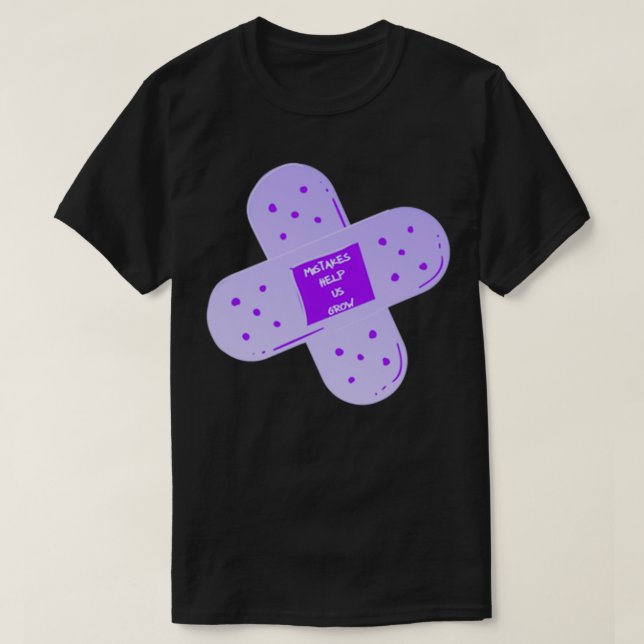 Camiseta Errores de Purple Bandaid Nos Ayudan A Crecer (Diseño del anverso)