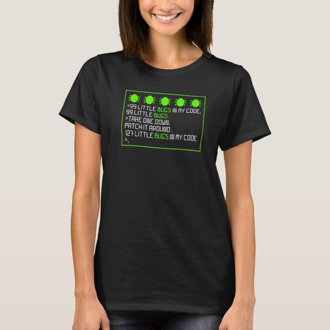 Camiseta Errores divertidos en la depuración de programació (Anverso)