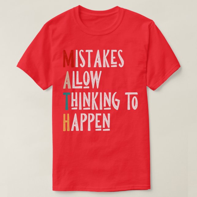 Camiseta Errores Permiten Pensar Que El Profesor De Matemát (Diseño del anverso)