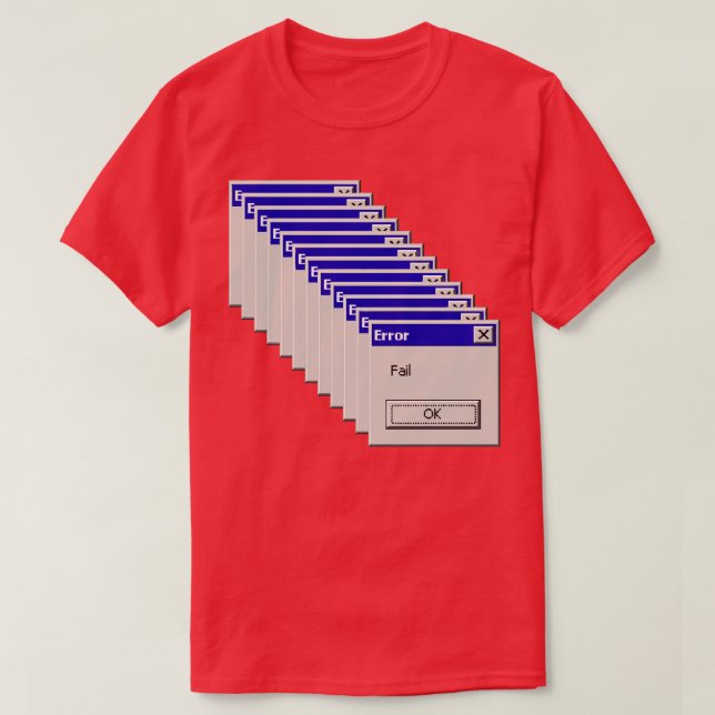 Camiseta ErrorFail RetroPopUp de equipo de la escuela antig (Diseño del anverso)