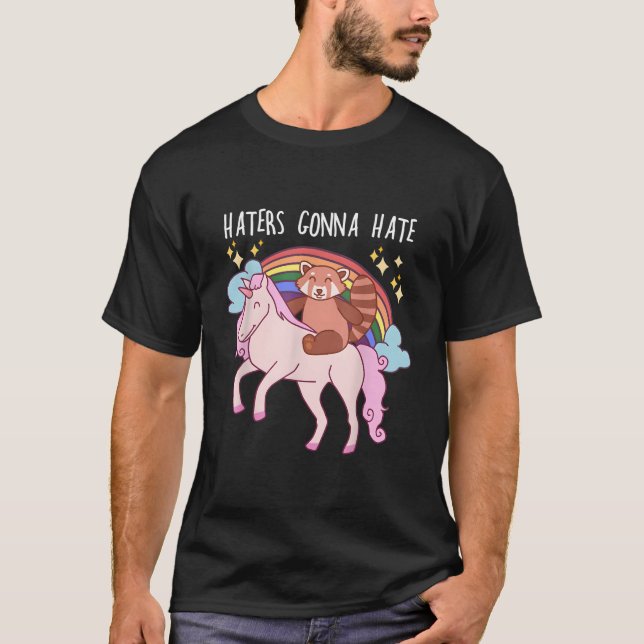 Camiseta Ers Gonna E Red Panda Riding Unicorn (Anverso)