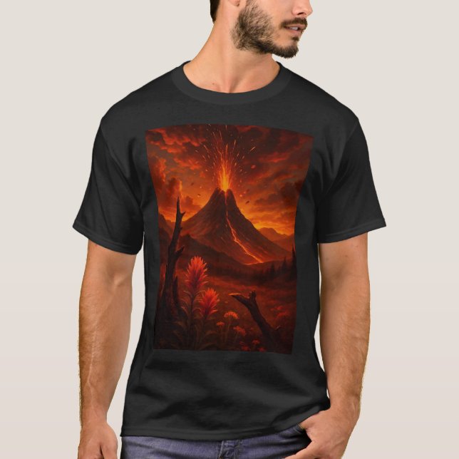 Camiseta Erupción de la naturaleza del volcán Art T-Shirt - (Anverso)
