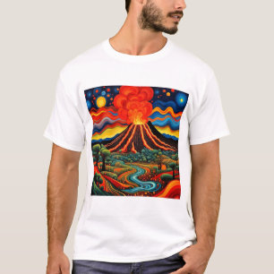 Camiseta Erupción del volcán en la noche 6