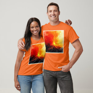 Camiseta Erupción volcánica arte abstracto