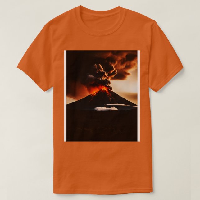 Camiseta Erupción volcánica con flujo lava (Diseño del anverso)