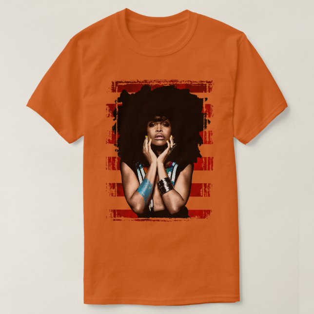 Camiseta Erykah BaduVintage StyleRayas rojas TShirt (Diseño del anverso)