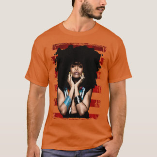 Camiseta Erykah BaduVintage StyleRayas rojas TShirt