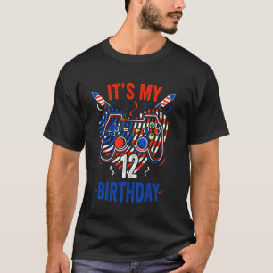 Camiseta Es 4 De Julio Y Mi Cumpleaños Número 12 Divertido