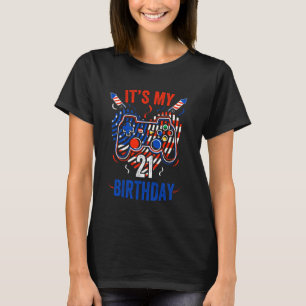 Camiseta Es 4 de julio y mi cumpleaños número 21 divertido