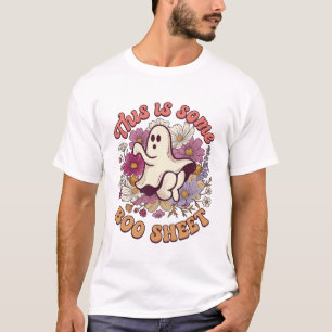 Camiseta Es alguna hoja de Boo fantasma flores retro_1